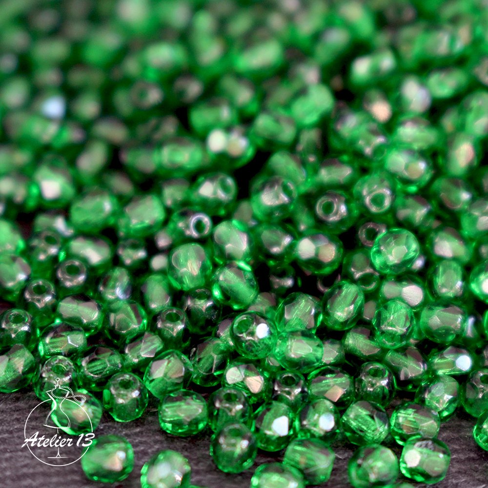 FirePolished 3 мм Emerald (#50150), 50 шт