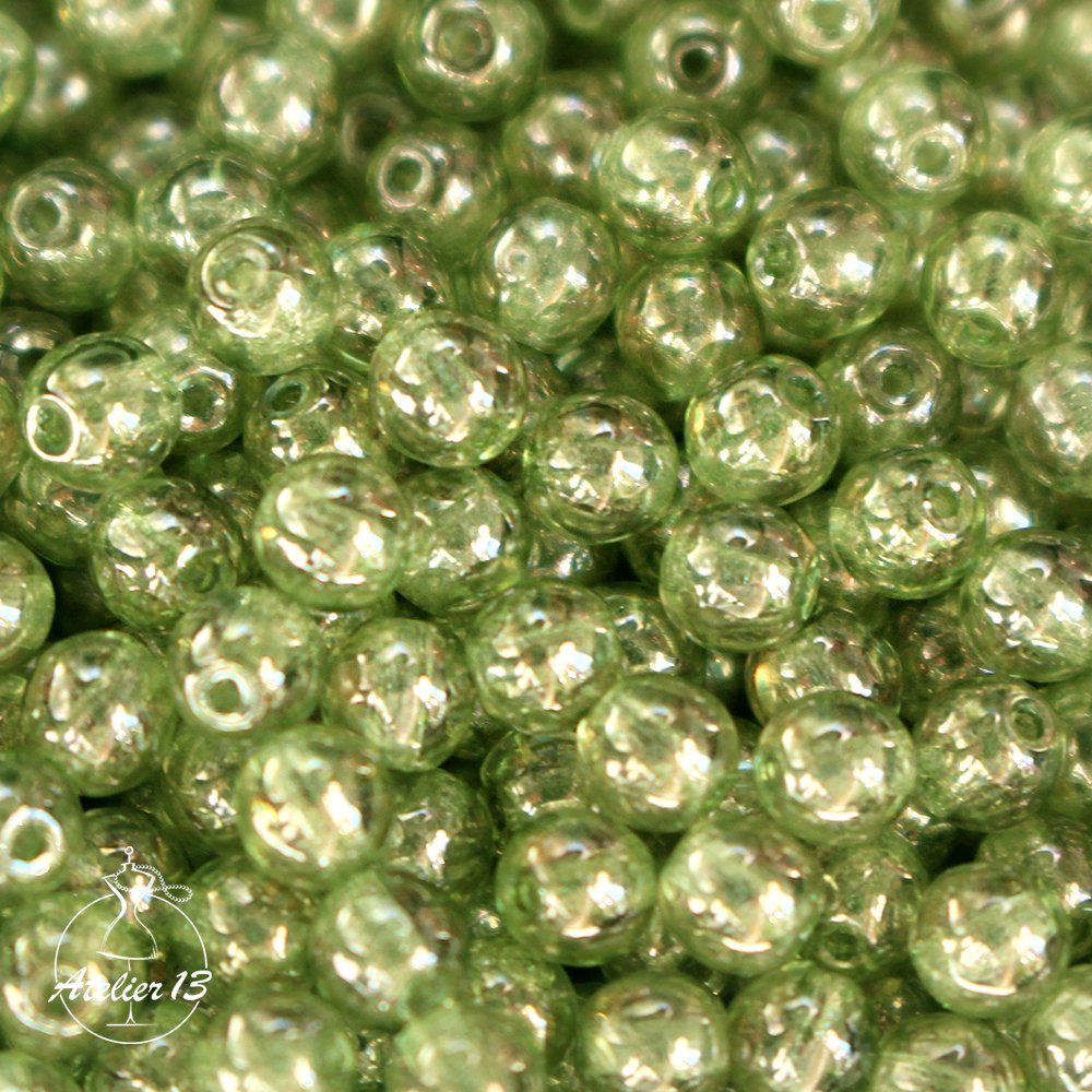 Round 4 мм Crystal Light Green Luster (#00030/14457), 50 шт